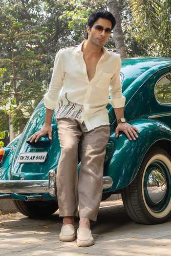 Buy_Heartistry by Anky_Cream Linen Embroidery Breeze Shirt _Online_at_Aza_Fashions