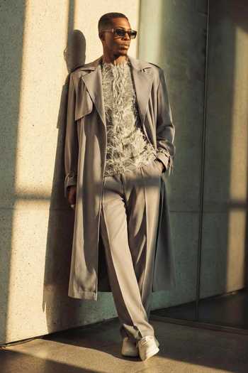 Buy_Nikita Mhaisalkar_Grey Luxe Suititng Jacket And Pant Set _at_Aza_Fashions