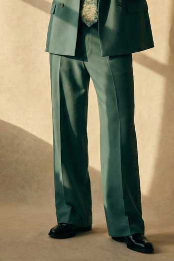 Nikita Mhaisalkar_Green Luxe Suiting And Pant Set _Online_at_Aza_Fashions