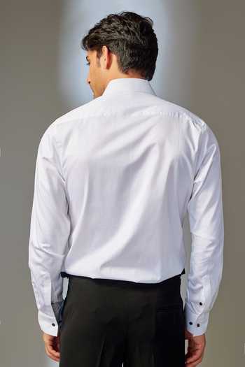 Shop_SALIL BHATIA_Ivory Cotton Pintuck Shirt _at_Aza_Fashions