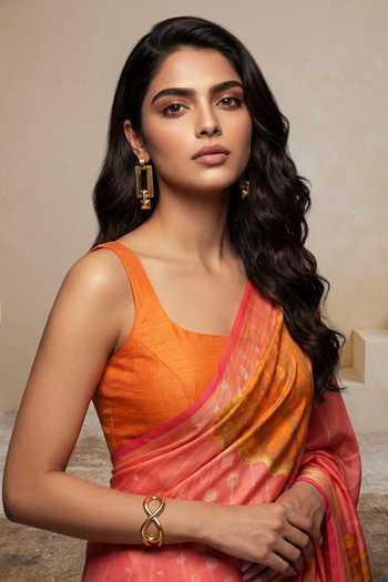 Satya Paul_Pink Silk, Georgette, Satin String Harmony Printed Saree _at_Aza_Fashions