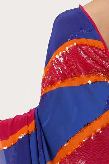 Buy_Satya Paul_Pink Silk, Crepe Sequins, Zari Nights Of Neon Saree 