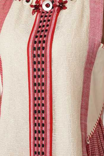 Buy_Shwetanga_Multicolor Cotton Embroidery Round Neck Naga Kurta And Pant Set 