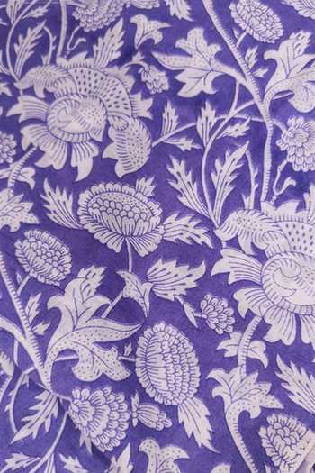 THE COTTON STAPLE_Blue Cotton Floral Print Kurta Set _at_Aza_Fashions