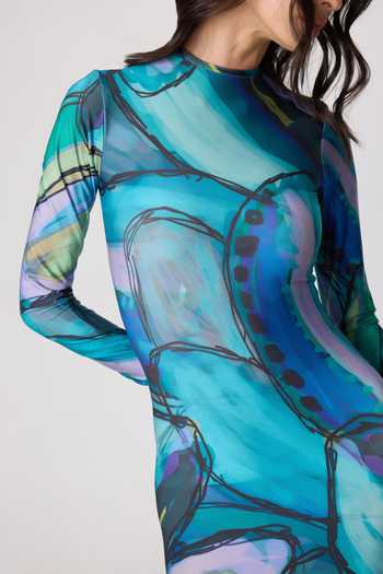 Buy_Saaksha & Kinni_Multi Color Chiffon, Lycra High Neck Maeva Print Maxi Dress _Online_at_Aza_Fashions