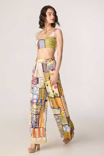 Saaksha & Kinni_Multi Color Jersey Square Neck Juniper Printed Bustier _Online_at_Aza_Fashions