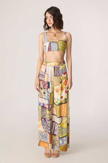 Buy_Saaksha & Kinni_Multi Color Jersey Square Neck Juniper Printed Bustier _Online_at_Aza_Fashions
