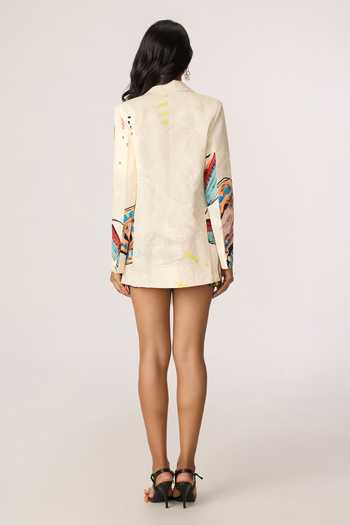Shop_Saaksha & Kinni_Multi Color Crepe Rebekkah Printed Blazer _at_Aza_Fashions