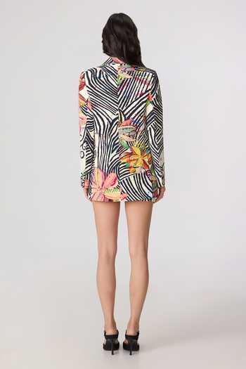 Shop_Saaksha & Kinni_Multi Color Crepe Rebekkah Printed Blazer _at_Aza_Fashions