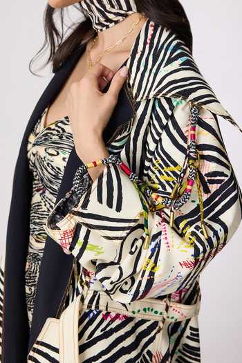 Saaksha & Kinni_Multi Color Chiffon Sweetheart Neck Millie Print Dress _at_Aza_Fashions
