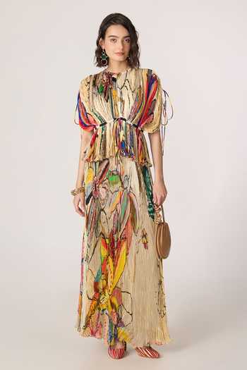 Buy_Saaksha & Kinni_Multi Color Chiffon, Jersey, Polyester Monica Print Skirt _at_Aza_Fashions