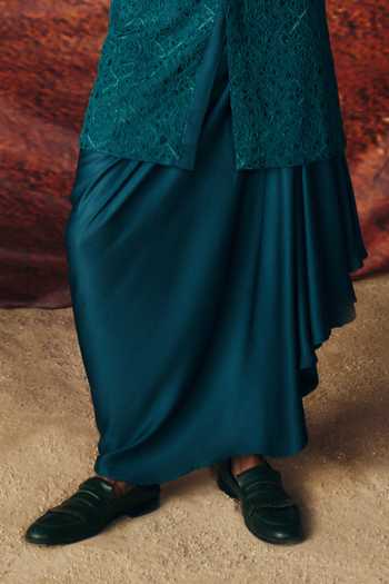 Amaare_Green Silk Satin Sequins, Beads, Gota Patti Ananta Embroidered Kurta Set _Online_at_Aza_Fashions