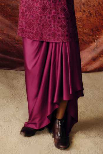 Amaare_Purple Silk Satin Sequins, Beads, Gota Patti Heruka Embroidered Kurta Set _Online_at_Aza_Fashions
