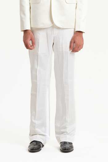 Shop_House Of Koa_White , Cotton Embroidery River Blazer Set _Online_at_Aza_Fashions