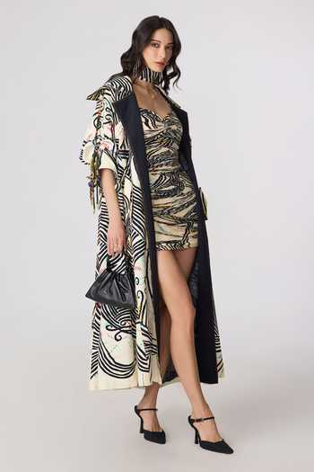 Buy_Saaksha & Kinni_Multi Color Chiffon Sweetheart Neck Millie Print Dress 