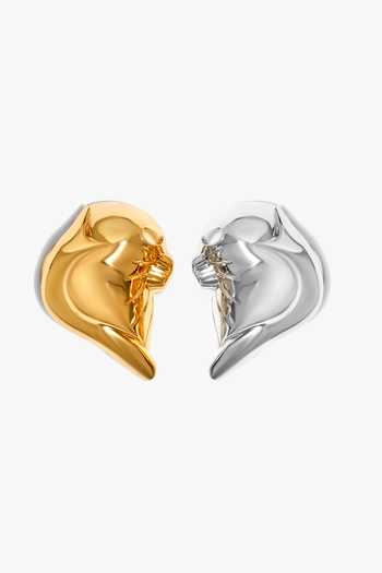 Buy_Outhouse_Gold Plated Koko Dual Foldlets Earrings _at_Aza_Fashions