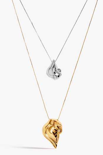 Buy_Outhouse_Gold Plated Koko Layered Pendant Necklace _at_Aza_Fashions