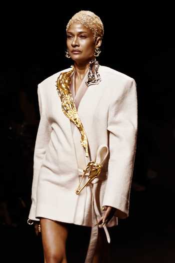 Shop_Outhouse_Gold Plated Pearls, Stones The Koko Sculpted Necklace _at_Aza_Fashions