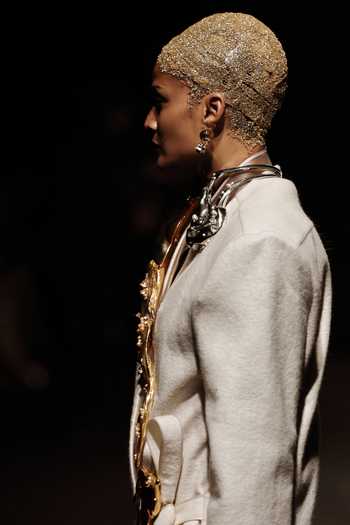 Outhouse_Gold Plated Pearls, Stones The Koko Sculpted Necklace _at_Aza_Fashions