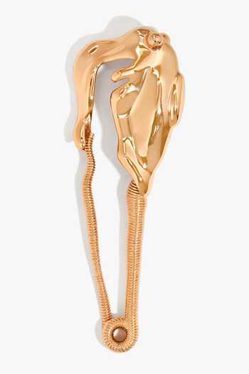 Shop_Outhouse_Gold Plated Sigil Gardien Sculptural Brooch _at_Aza_Fashions