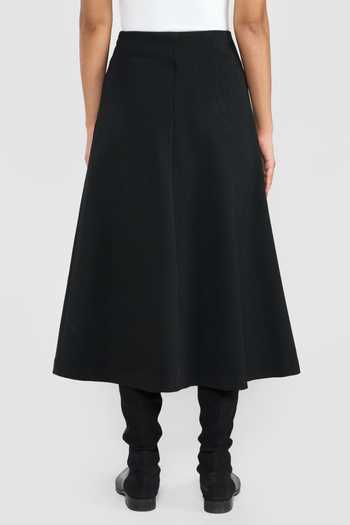 Buy_Perona_Black Polyester, Wool Kyoko Midi Skirt _Online_at_Aza_Fashions