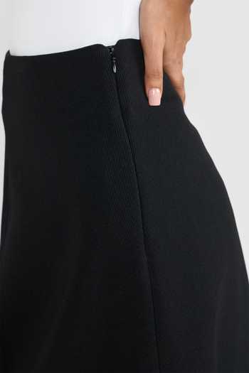 Shop_Perona_Black Polyester, Wool Kyoko Midi Skirt _Online_at_Aza_Fashions