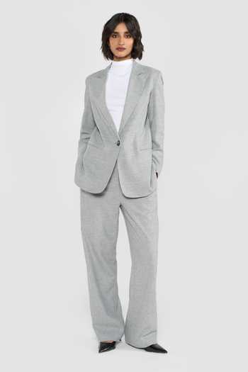 Perona_Grey Viscose, Polyester, Wool, Polyamide Raya Blend Blazer _Online_at_Aza_Fashions