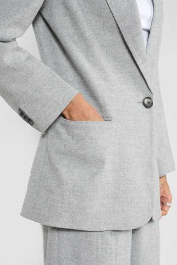 Buy_Perona_Grey Viscose, Polyester, Wool, Polyamide Raya Blend Blazer 