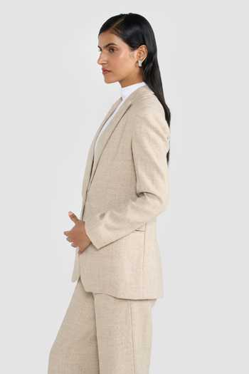 Buy_Perona_Beige Wool Kristen Virgin Blazer _Online_at_Aza_Fashions