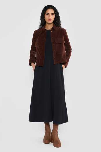 Perona_Rust Cotton, Polyester, Rayon, Polyurethane Kaylani Cropped Jacket _Online_at_Aza_Fashions