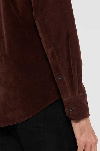 Shop_Perona_Maroon Cotton, Polyester, Rayon, Polyurethane Dominic Full Sleeve Shirt _Online_at_Aza_Fashions