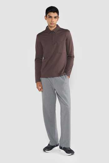 Buy_Perona_Brown Cotton, Polyester Tatsuko Polo T-shirt _Online_at_Aza_Fashions