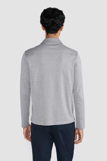 Shop_Perona_Grey Cotton Tatsuko Polo Long Sleeve T-shirt _at_Aza_Fashions