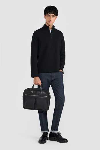 Buy_Perona_Black Cotton, Wool, Nylon, Spandex Pete Wool-cotton Blend T-shirt _Online_at_Aza_Fashions