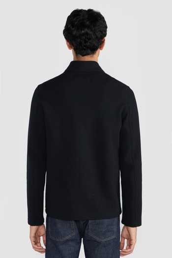 Shop_Perona_Black Cotton, Wool, Nylon, Spandex Pete Wool-cotton Blend T-shirt _at_Aza_Fashions