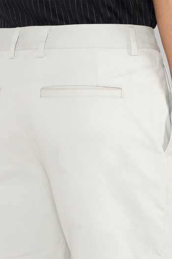 Shop_Perona_Grey Cotton, Spandex Marcos Straight Pant _Online_at_Aza_Fashions