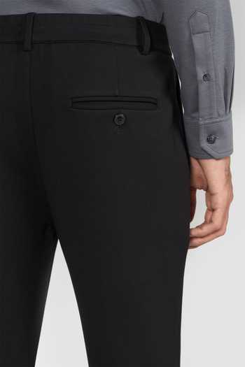 Shop_Perona_Black Polyester, Rayon, Polyamide, Polyurethane Larry Plain Pant _Online_at_Aza_Fashions
