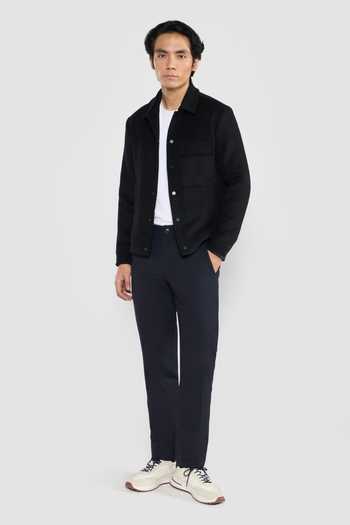 Buy_Perona_Navy Polyester, Wool Joseph Blend Pant _at_Aza_Fashions