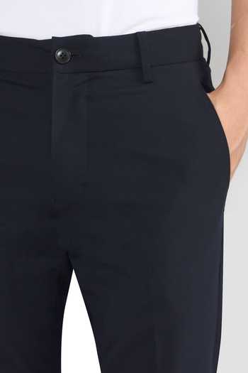 Perona_Navy Polyester, Wool Joseph Blend Pant _at_Aza_Fashions