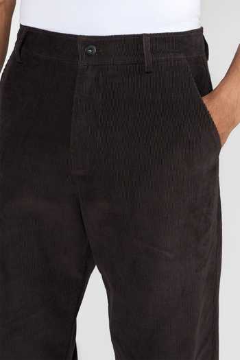Shop_Perona_Brown Cotton Carson Straight Pant _Online_at_Aza_Fashions