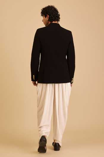 Shop_Siddartha Tytler_Ivory Rayon French Draped Pant _at_Aza_Fashions
