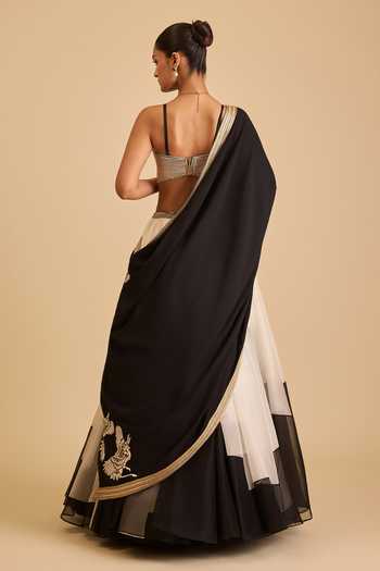Shop_Siddartha Tytler_Beige Dupion Crystals Sweetheart Neck Geometric Pattern Bustier _at_Aza_Fashions
