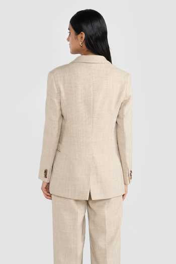 Shop_Perona_Beige Wool Kristen Virgin Blazer _at_Aza_Fashions