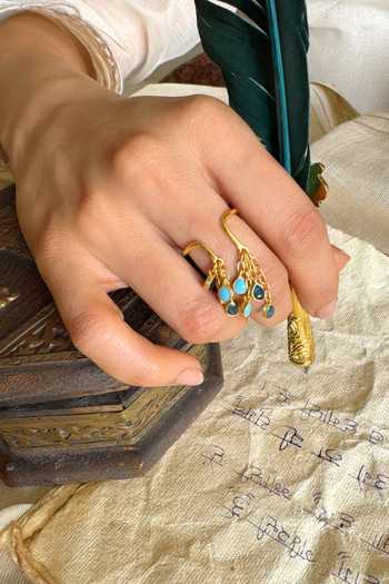 Buy_Manner_Blue Chains Baani Feroza Drop Ring 