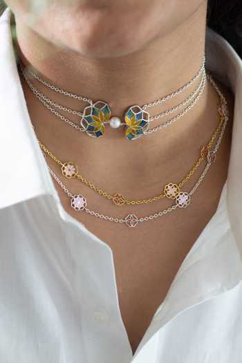 Buy_Manner_Yellow Gul Nuwwar Choker _at_Aza_Fashions