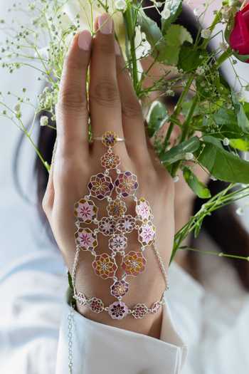 Manner_Pink Gul Floral Haathphool _Online_at_Aza_Fashions