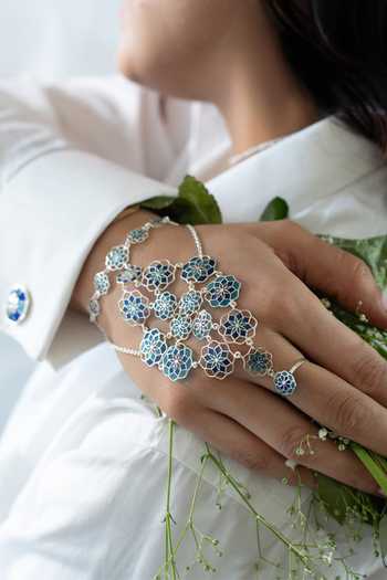 Buy_Manner_Blue Gul Floral Haathphool _at_Aza_Fashions