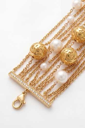 Shop_Mnsh_Gold Plated Pearls Rosee Bloom Bracelet _Online_at_Aza_Fashions