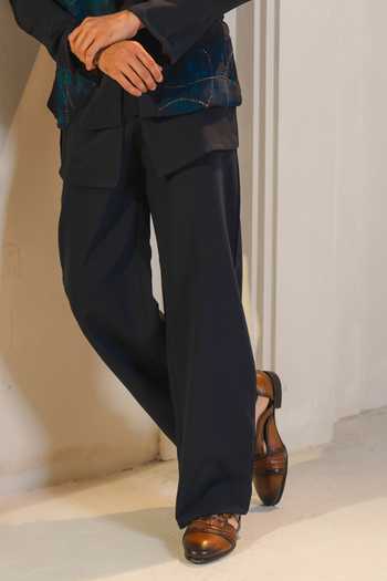 Buy_Jatin Malik_Blue Silk, Crepe Embroidery Starveil Nehru Jacket And Kurta Set _Online_at_Aza_Fashions