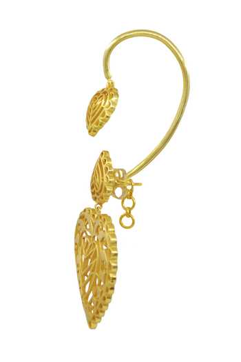 Buy_Manner_Gold Plated Cut Work Rakaan Heart Earrings  _Online_at_Aza_Fashions